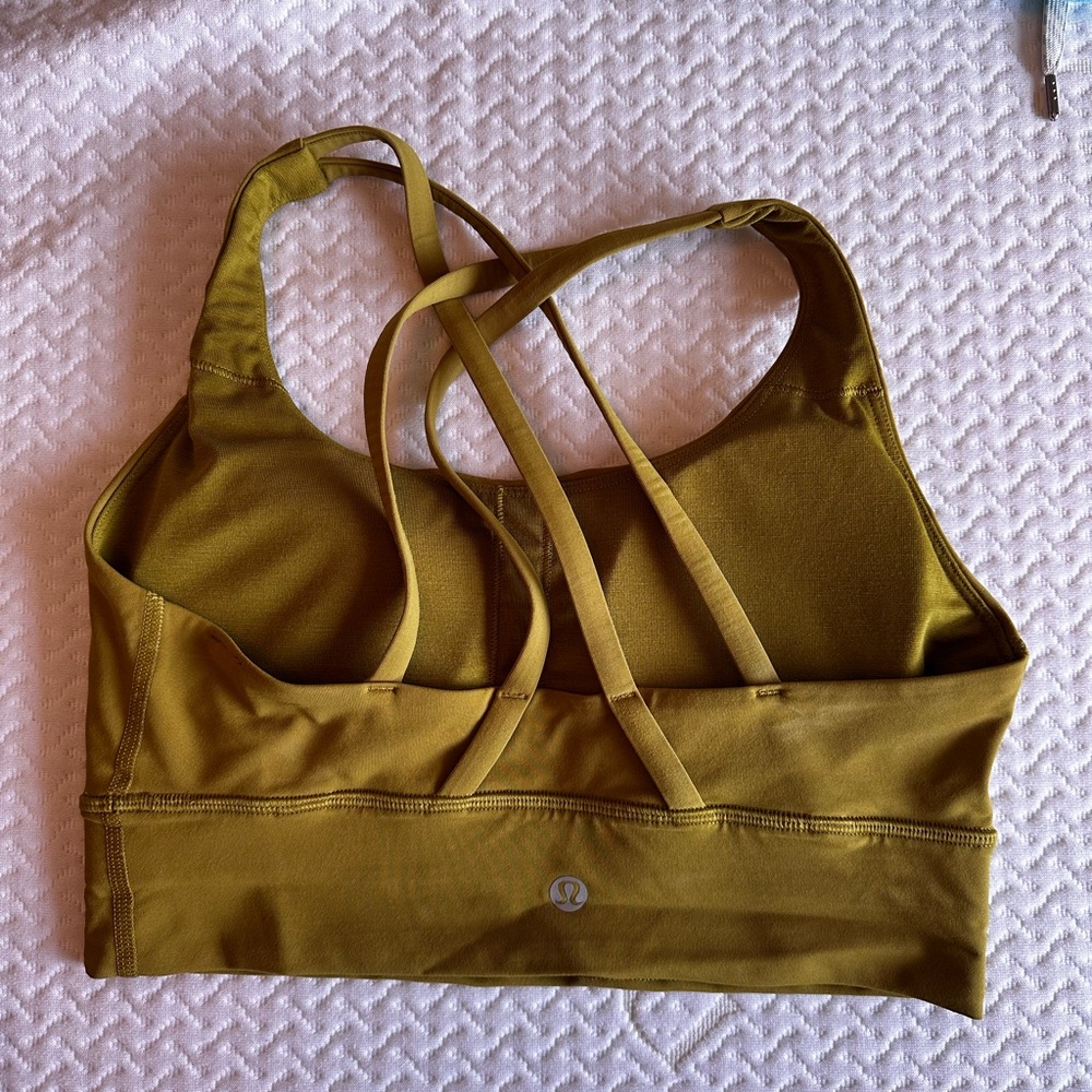 lululemon athletica olive green strappy sports bra
